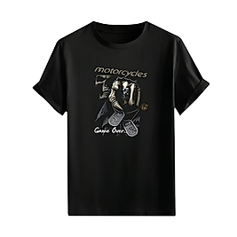 Motorcu Tarzı Baskılı Oversize Unisex Tişört