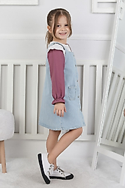 YSM KİDS %100 PAMUK GÖMLEK VE KOT YELEK İKİLİ TAKIM