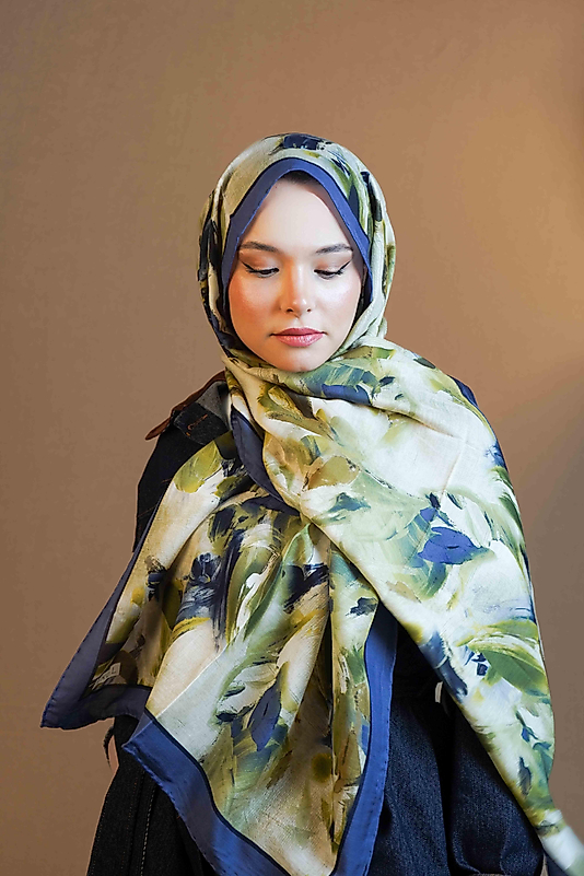 Desenli Pamuk İpek Şal