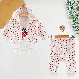 Kalp Desen Hırkalı Takım