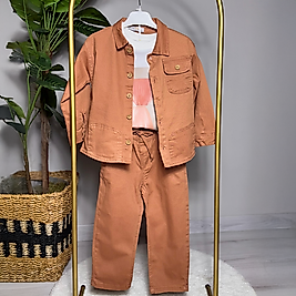 Gabardin Kumaş Erkek Çocuk 3lü Takım