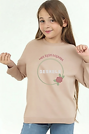 Kız Çocuk "Besmele"  Baskılı Pamuklu Sweat