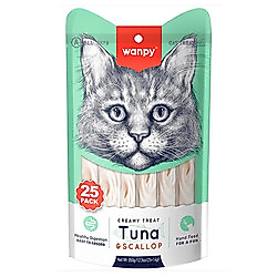 Wanpy Ton Balığı ve Deniz Tarağı Likit Creamy Kedi Ödülü 25 x 14 Gr