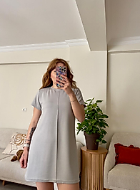Oysh Modal Gri Elbise-Tunik