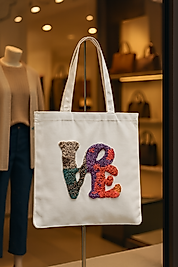 LOVE Yazılı Tasarım Çanta