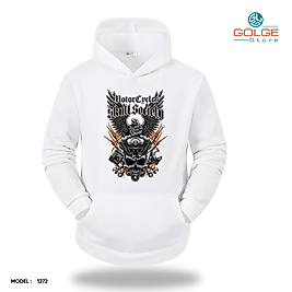 Motorcu Model Slimfit Kapüşönlu Hoodie Erkek kadın Sweatshirt