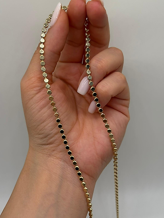 Xuping VIP Çelik Yuvarlak Disk Detaylı Zincir Kolye – 14K Altın Renk