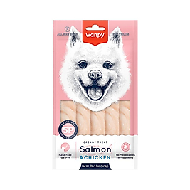 Wanpy Somon Balıklı ve Tavuk Etli Krema Köpek Ödülü 5 x 14 g