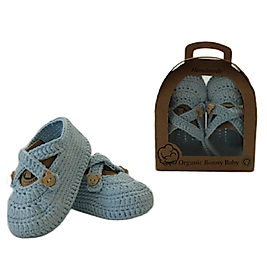 Organik Çapraz Patik Mavi 0-12 Aylık Organic Bonny Baby