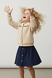 4-10 Yaş Kız Çocuk 3’lü Takım (Hırka, Gömlek & Etek)