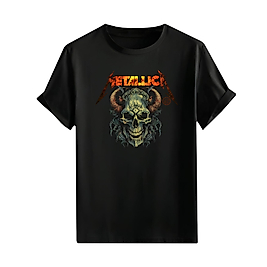 Rock and Roll & Metallica Tarzı Baskılı Oversize Unisex Tişört