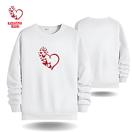 Kabartma Baskılı Küçük kelebekler Bisiklet Yaka Erkek kadın Slimfit Sweatshirt