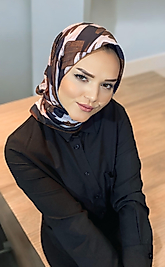 Bella Baskılı Pamuk Eşarp Kahve