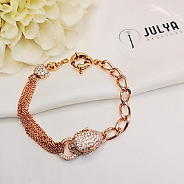 ROSE ÇELİK TAŞLI ZİNCİRLİ KARARMAZ PASLANMAZ BİLEKLİK