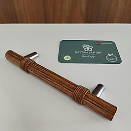 96 mm Koyu Meşe Rattan Kulp
