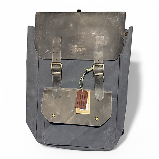 Old Cotton Vintage Kanvas Deri Su Geçirmez Unisex Laptop Bölmeli Okul Seyahat Kamp Sırt Çantası 31 cm X 44 cm