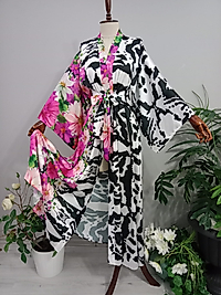 Abaya İpek Saten Kumaştan Desenli.