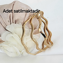 22cm Zikzag Çelik Kalın Ajda Bilezik