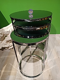 MERCAN MOBİLYA VE AKSESUAR, YUVARLAK  CEYLİN  KROM  FÜME AYNA,ZİGON SEHPA ,SERVİS SEHPASI , YAN SEHPA