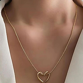 ÇELİK GOLD KALPLİ KOLYE