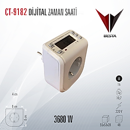 Cata CT-9182 DİJİTAL ZAMAN SAATLİ PRİZ