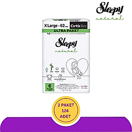 Sleepy Natural No:6 XLarge Bebek Bezi 62'li (124 Adet)