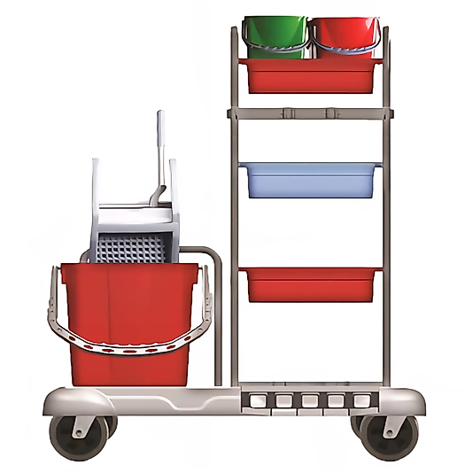 Kat Hizmet Arabası Çift Kovalı Plastik