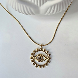 Ari Jewelry Çelik Nazar Boncuğu Kolye - Modern ve Şık Tasarım