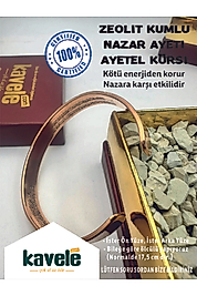 Ham Saf Bakır Nazar ve Ayetel Kürsili Zeolit Kumlu Bakır Bileklik