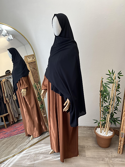 Siyah Bambu  Şal 2,50 cm (İnce Dokuma)