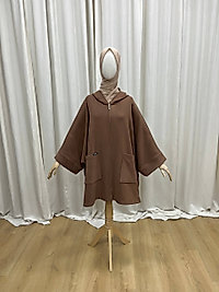 Yün kaşe ceket panço