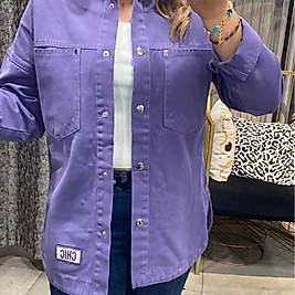 Arma Detaylı Mor Kot Gömlek