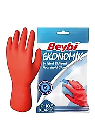 BEYBİ Ekonomik XLarge 10 - 10,5 Bulaşık Eldiveni - Kırmızı