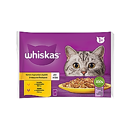 Whiskas Kümes Hayvanlı Yetişkin Kedi Pouch Yaş Mama (4 x 85 g)