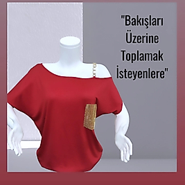 zincir omuz detaylı bluz