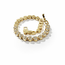 Kalpli Zirkon Taşlı Gold Xuping Bileklik