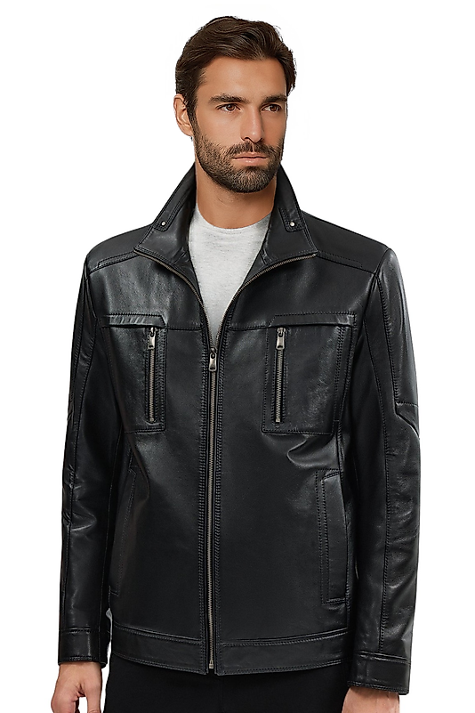 Almeida Hakiki Deri Erkek Premium Siyah Ceket