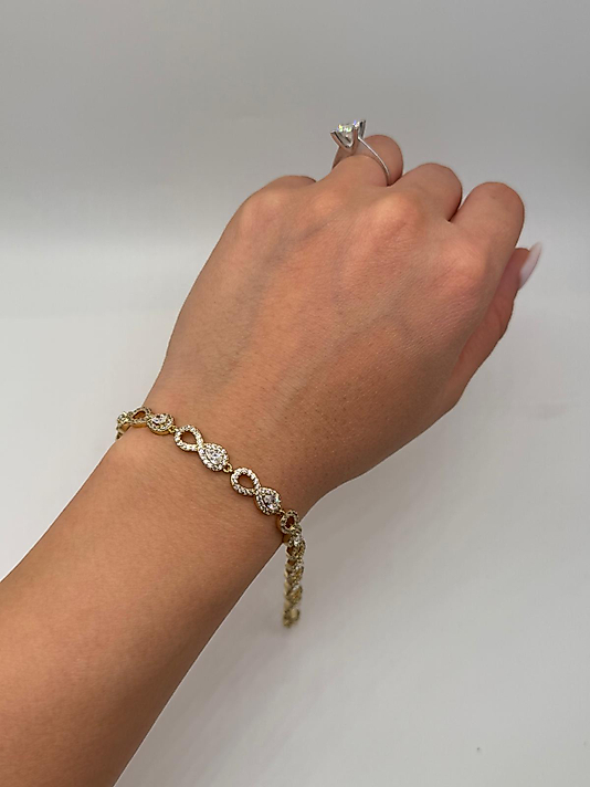 Xuping Zirkon Taşlı Sonsuzluk Figürlü Gold Bileklik