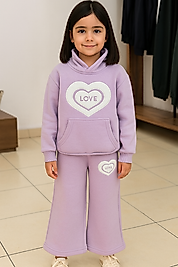 KIZ ÇOCUK BASKILI 3 İPLİK ŞARDONLUTAKIM %100 PAMUK