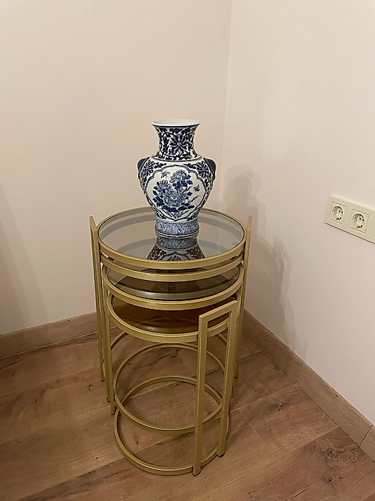 MAT GOLD YUVARLAK TEPSİ ZİGON BRONZ CAM