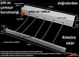 ÇEK AS ÇAMAŞIRLIK KURUTMALIK ÇEKAS İPLİ MAKARALI ÇAMAŞIR ASKISI