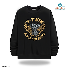 Motorcu Model Bisiklet Yaka Erkek kadın Slimfit Sweatshirt