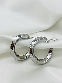 Silver Çelik Halka Küpe(küçük boy)