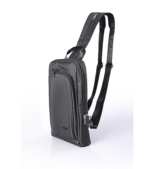 ÇÇS USB Girişli Tek Omuz Askılı Çanta/Body Bag - Siyah