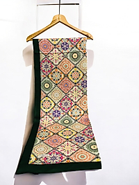 Desenli Alfa Silk Şal Etnik Renkli Desen