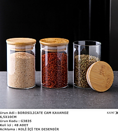 GÖNÜL BOROSİLİKAT CAM KAVANOZ 6,5 X 10 cm