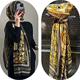 VERSACE VUAL İPEK ŞAL- SİYAH