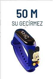 Mickey Mouse Figürlü Su Geçirmez Dokunmatik Led Ekranlı Dijital Çocuk Ve Genç Kol Saati