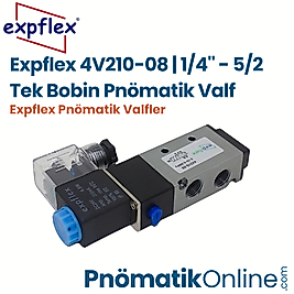 Expflex 4V210-08 | 1/4" - 5/2 Tek Bobin Pnömatik Valf