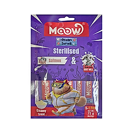 Moow Somonlu ve Keçi Sütlü Krema Kısırlaştırılmış Kedi Ödülü (6 x 12 g)